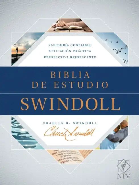 Biblia de Estudio Swindoll Ntv (Sentipiel, Café/Azul/Turquesa, Índice) by Tyndale