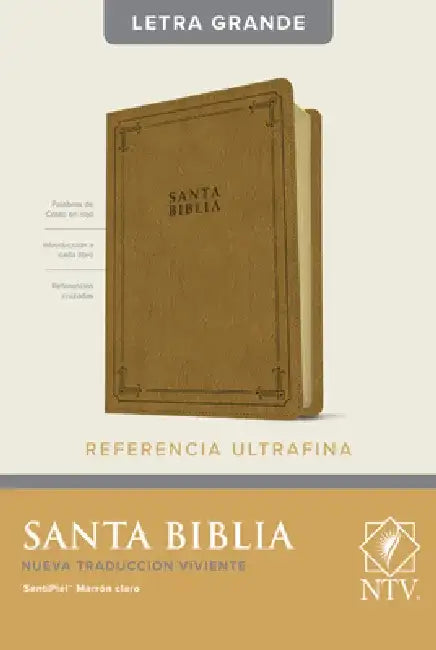 Santa Biblia Ntv, Edición de Referencia Ultrafina, Letra Grande (Sentipiel, Marrón Claro, Índice, Letra Roja) by Tyndale