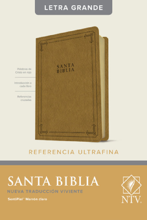 Santa Biblia Ntv, Edición de Referencia Ultrafina, Letra Grande (Sentipiel, Marrón Claro, Índice, Letra Roja) by Tyndale