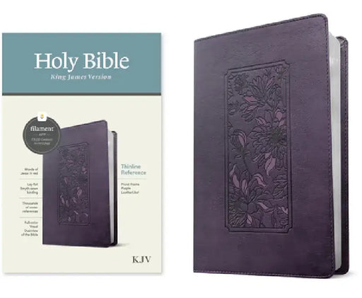 KJV Thinline Reference Bible, Filament Enabled (Leatherlike, Floral Frame Purple, Red Letter) by Tyndale