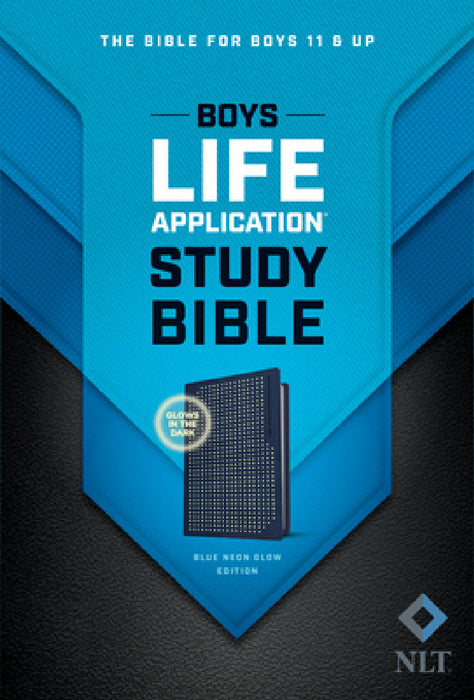NLT Boys Life Application Study Bible, Tutone (Leatherlike, Blue/Neon/Glow) by New Living Translation, Tyndale