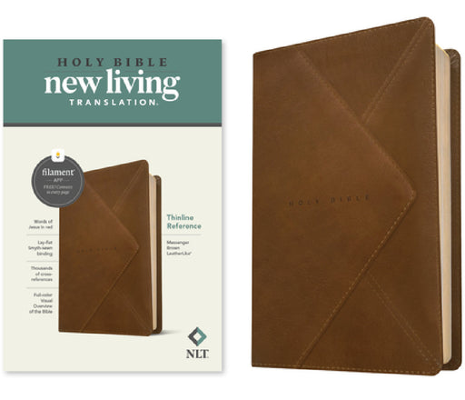 NLT Thinline Reference Bible, Filament Enabled (Leatherlike, Messenger Brown, Red Letter) by New Living Translation, Tyndale