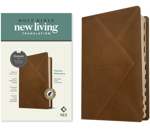 NLT Thinline Reference Bible, Filament Enabled Edition (Leatherlike, Messenger Brown, Indexed) by Tyndale