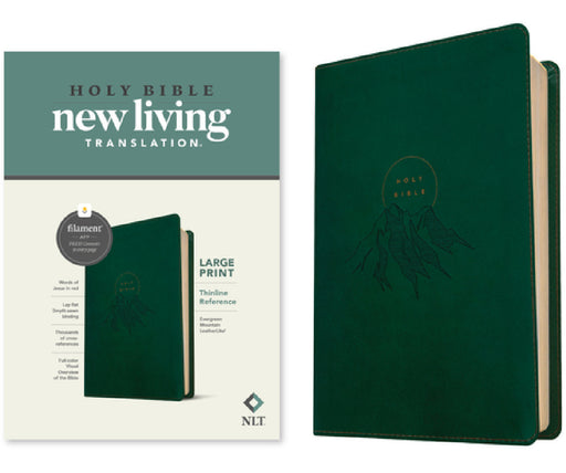 NLT Large Print Thinline Reference Bible, Filament Enabled (Leatherlike, Evergreen Mountain, Red Letter) by New Living Translation, Tyndale