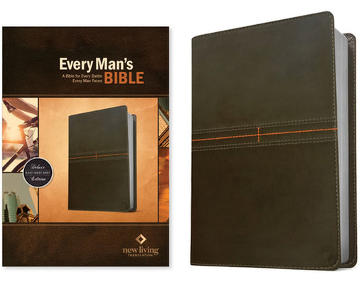 Every Man's Bible NLT (Leatherlike, East-West Grey) by Stephen Arterburn