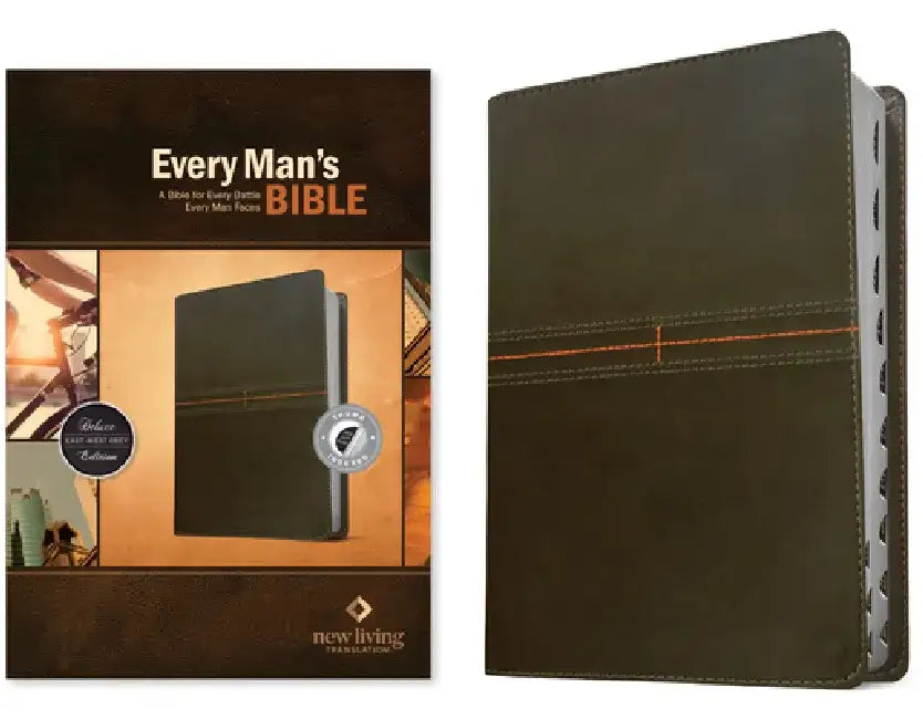 Every Man's Bible NLT (Leatherlike, East-West Grey, Indexed) by New Living Translation