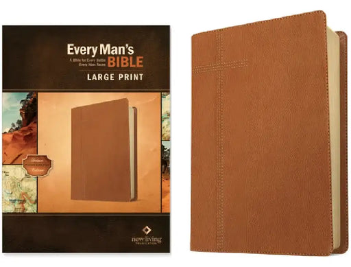 Every Man's Bible Nlt, Large Print (Leatherlike, Pursuit Saddle Tan) by New Living Translation