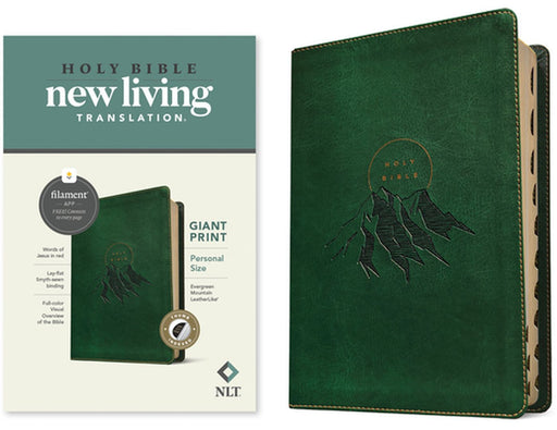 NLT Personal Size Giant Print Bible, Filament Enabled Edition (Leatherlike, Evergreen Mountain, Indexed) by Tyndale