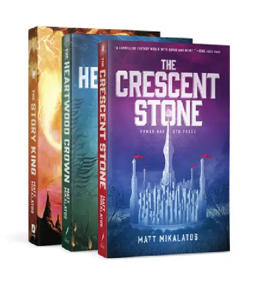 The Sunlit Lands Trilogy: The Crescent Stone / The Heartwood Crown / The Story King by Matt Mikalatos