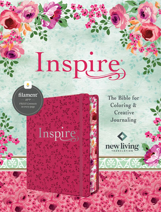 Inspire Bible Nlt, Filament Enabled Edition (Hardcover Leatherlike, Pink Peony): The Bible for Coloring & Creative Journaling by Tyndale