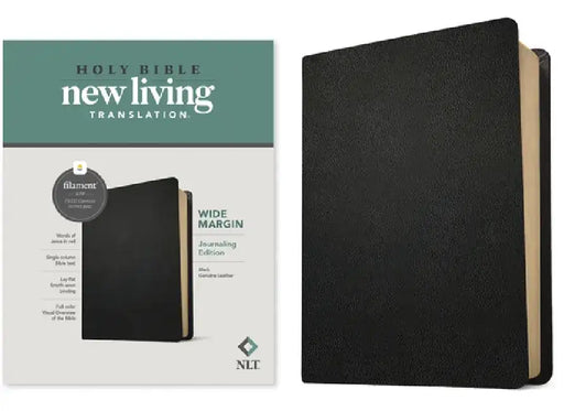 NLT Wide Margin Bible, Filament Enabled (Genuine Leather, Black, Red Letter) by New Living Translation