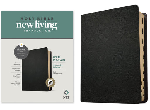 NLT Wide Margin Bible, Filament Enabled (Genuine Leather, Black, Indexed, Red Letter) by New Living Translation, Tyndale