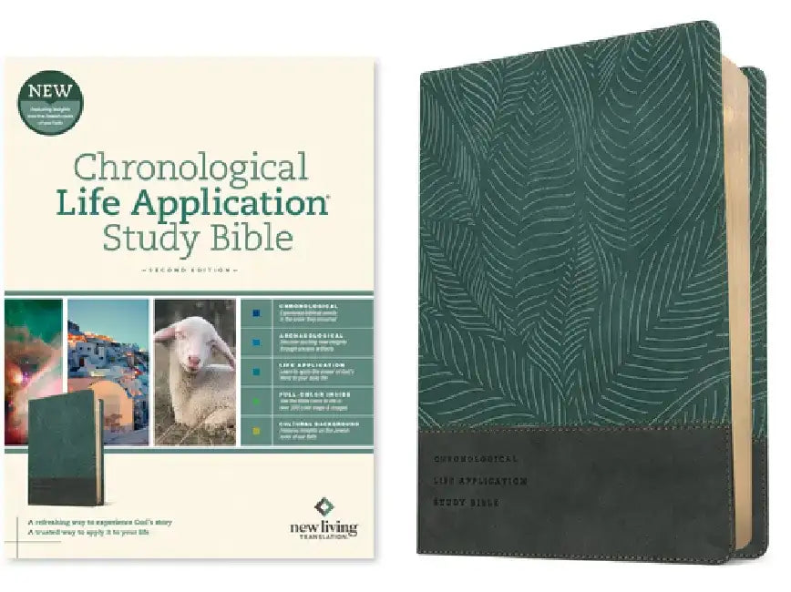 NLT Chronological Life Application Study Bible, Second Edition (Leatherlike, Slate Blue Leaf) by Tyndale