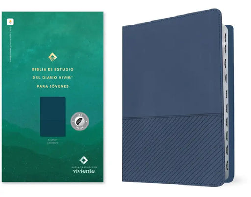 Biblia de Estudio del Diario Vivir Para Jóvenes Ntv (Sentipiel, Azul Oscuro, Índice, Letra Roja, Habilitada Para Filament) by Tyndale