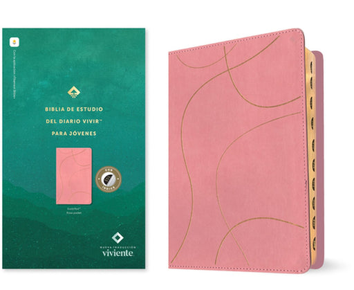 Biblia de Estudio del Diario Vivir Para Jóvenes Ntv (Sentipiel, Rosa Pastel, Índice, Letra Roja, Habilitada Para Filament) by Tyndale