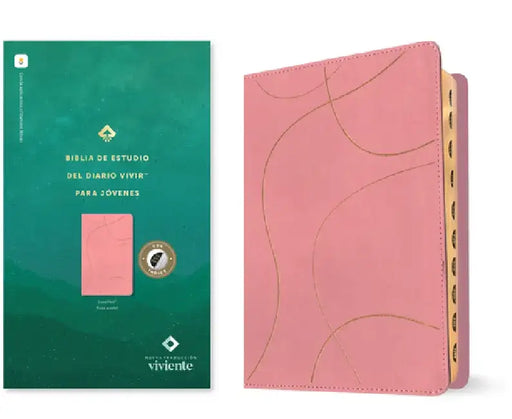 Biblia de Estudio del Diario Vivir Para Jóvenes Ntv (Sentipiel, Rosa Pastel, Índice, Letra Roja, Habilitada Para Filament) by Tyndale