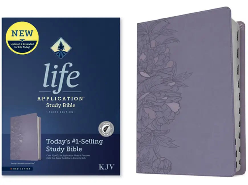 KJV Life Application Study Bible, Third Edition (Red Letter, Leatherlike, Peony Lavender, Indexed) by Tyndale