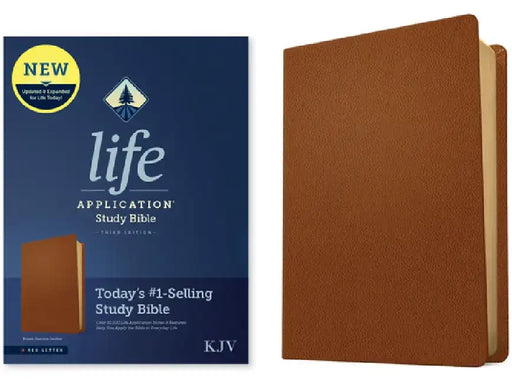 KJV Life Application Study Bible, Third Edition (Genuine Leather, Brown, Red Letter) by Tyndale