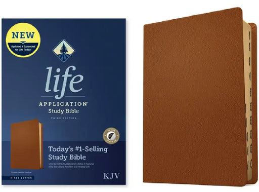 KJV Life Application Study Bible, Third Edition (Genuine Leather, Brown, Indexed, Red Letter) by Tyndale