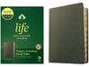NLT Life Application Study Bible, Third Edition (Genuine Leather, Olive Green, Indexed, Red Letter) by New Living Translation
