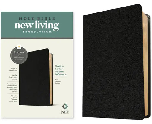 NLT Thinline Center-Column Reference Bible, Filament-Enabled Edition (Red Letter, Genuine Leather, Black) by Tyndale