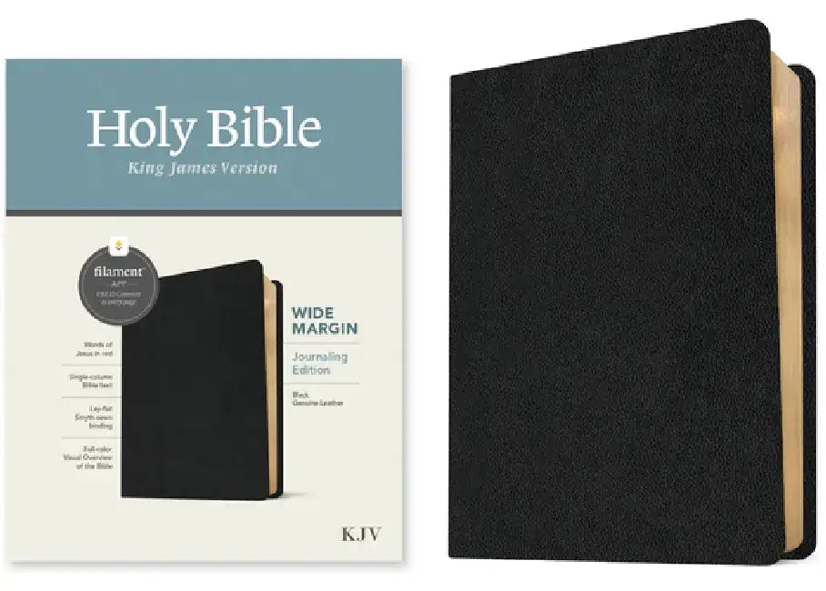 KJV Wide Margin Bible, Filament Enabled Edition (Red Letter, Genuine Leather, Black) by Tyndale