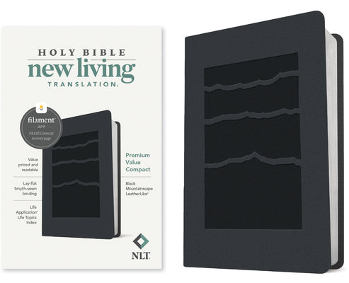 NLT Premium Value Compact Bible, Filament Enabled Edition (Leatherlike, Black Mountainscape) by Tyndale