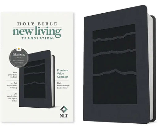 NLT Premium Value Compact Bible, Filament Enabled Edition (Leatherlike, Black Mountainscape) by Tyndale