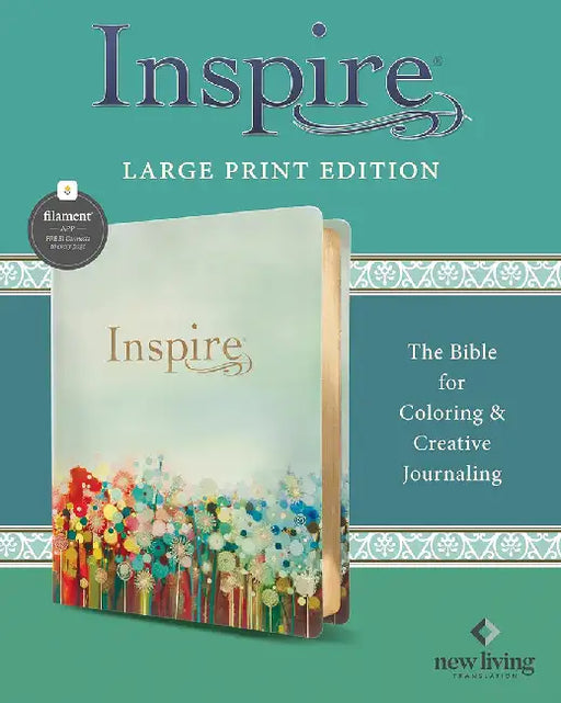 Inspire Bible Large Print Nlt, Filament-Enabled Edition (Leatherlike, Floral Fields with Gold) by Tyndale