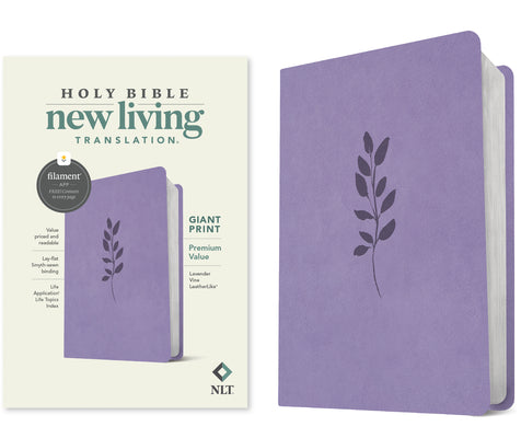 NLT Giant Print Premium Value Bible, Filament-Enabled Edition (Leatherlike, Lavender Vine) by Tyndale