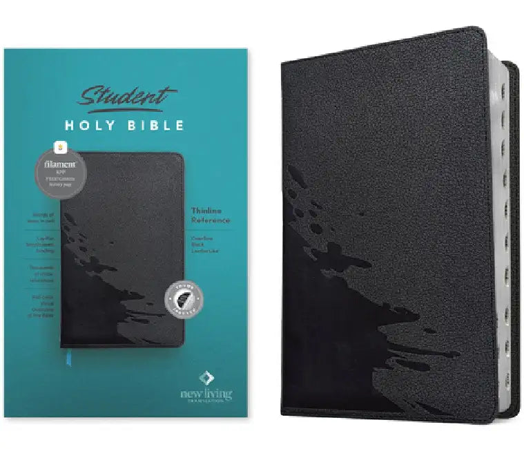 NLT Student Bible, Thinline Reference, Filament-Enabled Edition (Leatherlike, Overflow Black, Indexed, Red Letter) by Tyndale