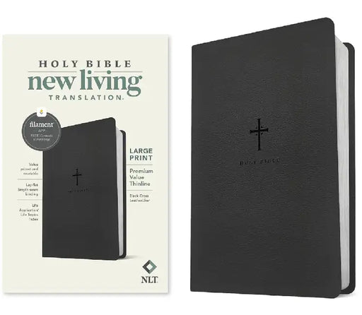NLT Large Print Premium Value Thinline Bible, Filament-Enabled Edition (Leatherlike, Black Cross) by Tyndale