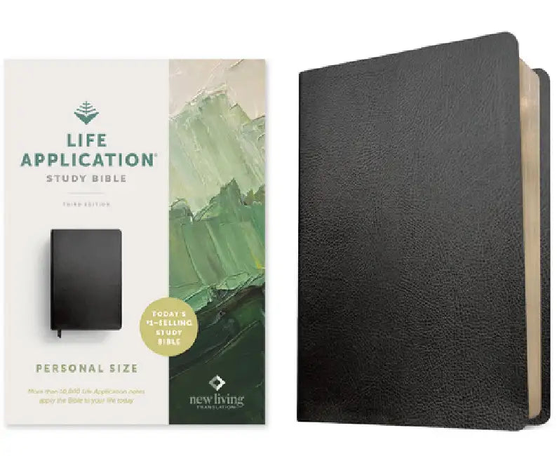 NLT Life Application Study Bible, Third Edition, Personal Size (Bonded Leather, Black, Red Letter) by New Living Translation