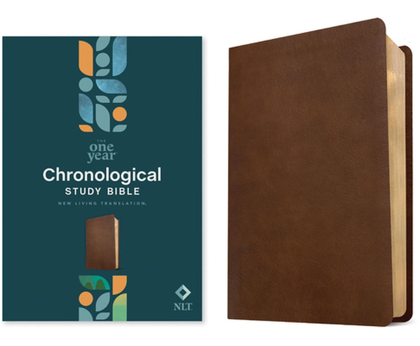 NLT One Year Chronological Study Bible (Leatherlike, Rustic Brown) by Tyndale