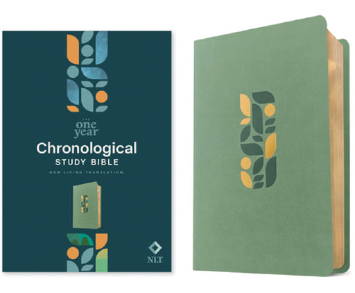 NLT One Year Chronological Study Bible (Leatherlike, Sage Green Mosaic) by New Living Translation, Tyndale, Chronological Bible Teaching