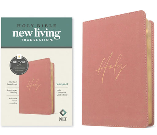 NLT Compact Bible, Filament Enabled (Leatherlike, Holy Dusty Pink, Red Letter) by Tyndale