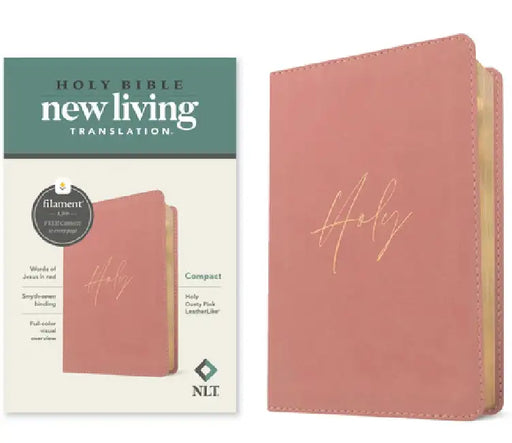 NLT Compact Bible, Filament Enabled (Leatherlike, Holy Dusty Pink, Red Letter) by Tyndale