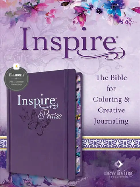 Inspire Praise Bible Nlt, Filament-Enabled Edition (Hardcover Leatherlike, Purple): The Bible for Coloring & Creative Journaling by Tyndale