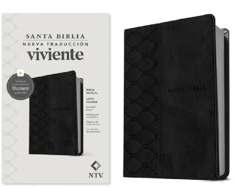 Biblia Manual Ntv, Letra Grande Con Filament (Sentipiel, Negro, Letra Roja) by Tyndale