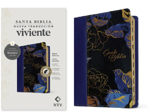 Biblia Manual Ntv, Letra Grande Con Filament (Sentipiel, Azul Oscuro, Índice, Letra Roja) by Tyndale