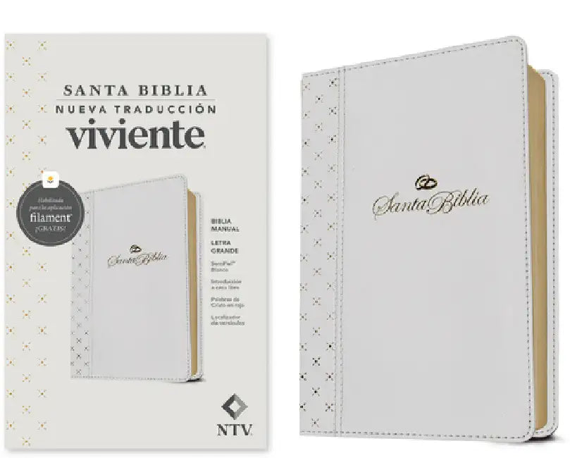 Biblia Manual Ntv, Letra Grande Con Filament (Sentipiel, Blanco, Letra Roja) by Tyndale