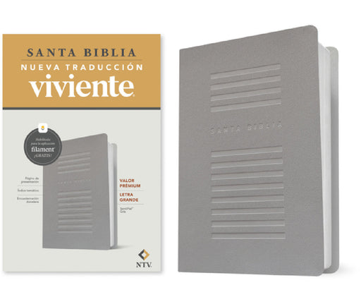 Biblia Valor Prémium Ntv, Letra Grande Con Filament (Sentipiel, Gris) by Tyndale