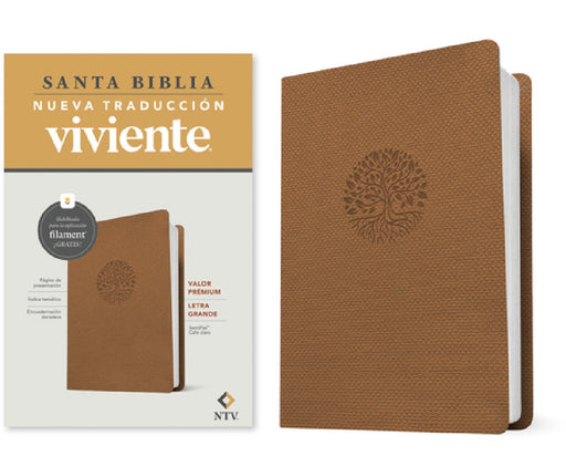 Biblia Valor Prémium Ntv, Letra Grande Con Filament (Sentipiel, Café Claro) by Tyndale