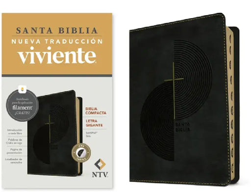 Biblia Compacta Ntv, Letra Gigante Con Filament (Sentipiel, Gris, Índice, Letra Roja) by Tyndale