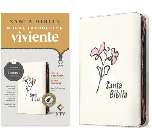 Biblia Compacta Ntv, Letra Gigante de Zíper Con Filament (Sentipiel, Beige, Índice, Letra Roja) by Tyndale