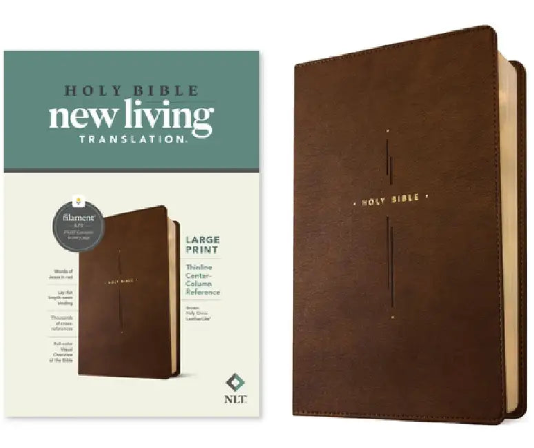 NLT Large Print Thinline Center-Column Reference Bible by Tyndale