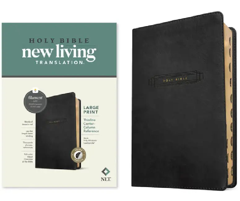 NLT Large Print Thinline Center-Column Reference Bible by Tyndale