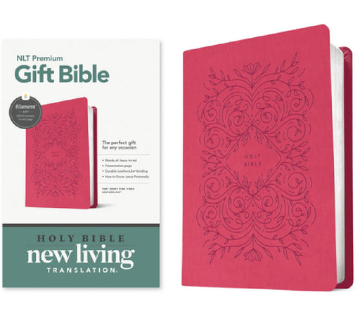 Premium Gift Bible Nlt, Filament Enabled (Leatherlike, Very Berry Pink Vines, Red Letter) by Tyndale