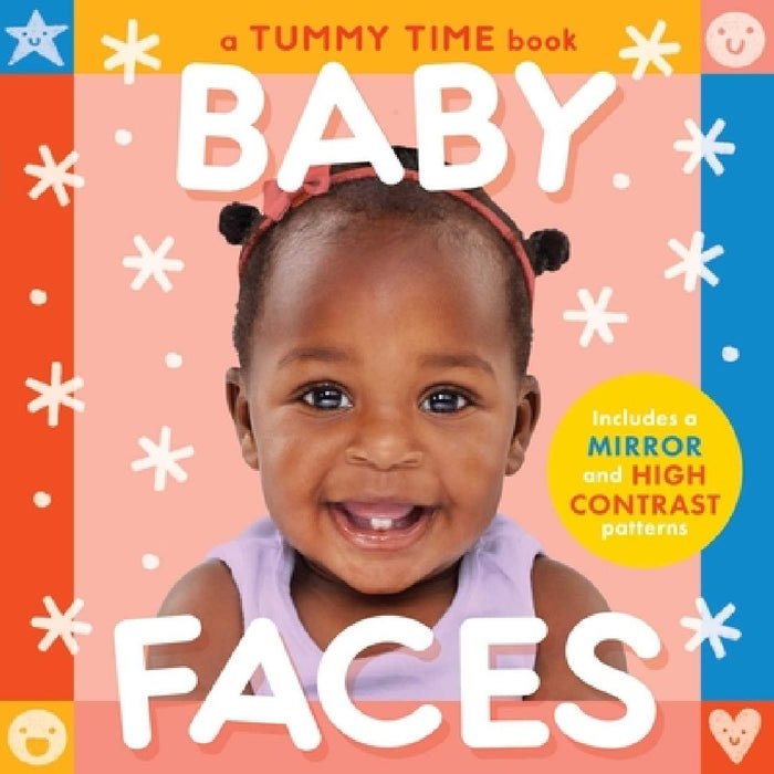 Baby Faces (a Tummy Time, High Contrast, Accordian Board Book with Mirror for Infants) by Little Bee Books