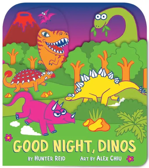 Good Night, Dinos (a Shaped Bedtime Novelty Board Book for Toddlers) by Hunter Reid, Alex Chiu